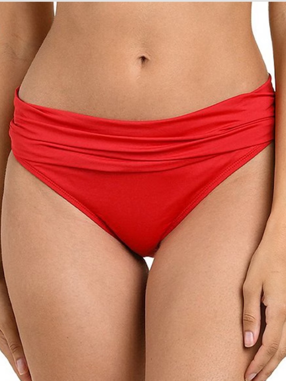 LA BLANCA Island Goddess Fold over Bikini Bottoms Sz 22W NWT Cherry Red